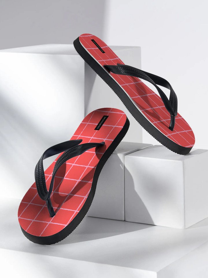 Red Gridlock Flip-Flops product image (2)
