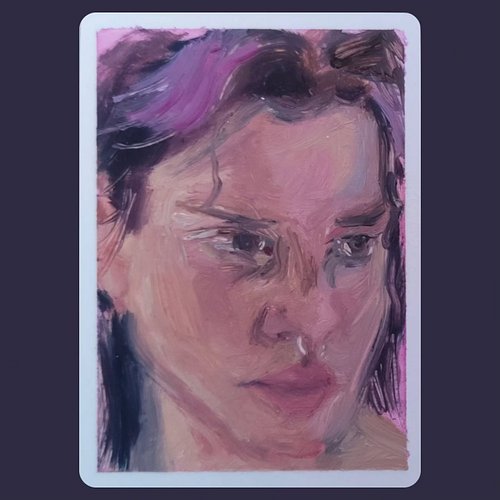 Oil on card 64x89mm/2.5x3.5mm

I just love painting faces. 

#art #oilpainting #portraitpainting #magenta