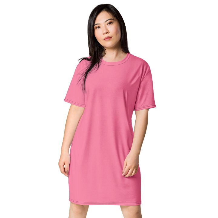 Oversized T-Shirt Dress - Playful Tickle Me Pink, Sizes 2XS-6XL product image (1)