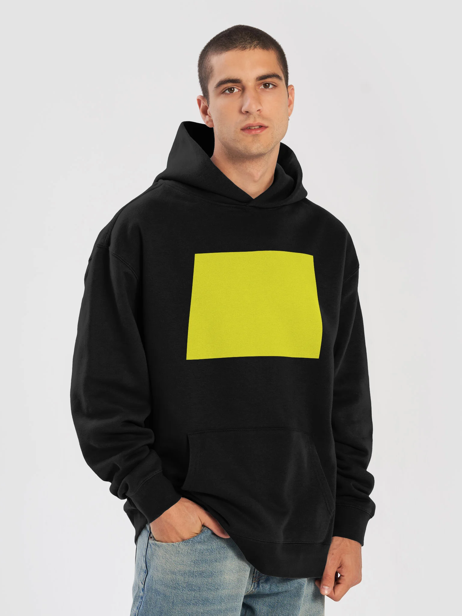 Yellow word hoodie product image (26)