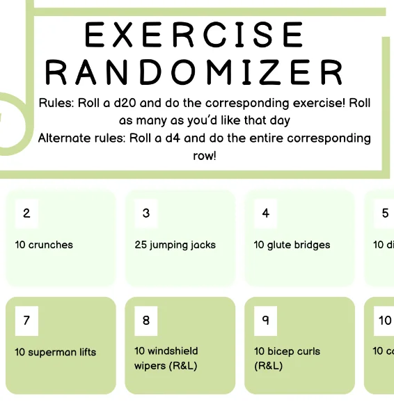 exercise randomizer - FREE DOWNLOAD product image (1)