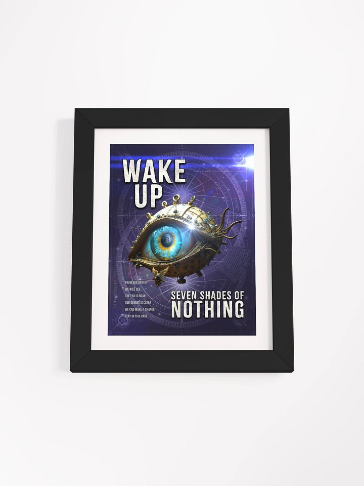 “Wake Up” framed lyric poster – vertical matte print from Seven Shades of Nothing – Framed High-Quality Matte Poster product image (1)