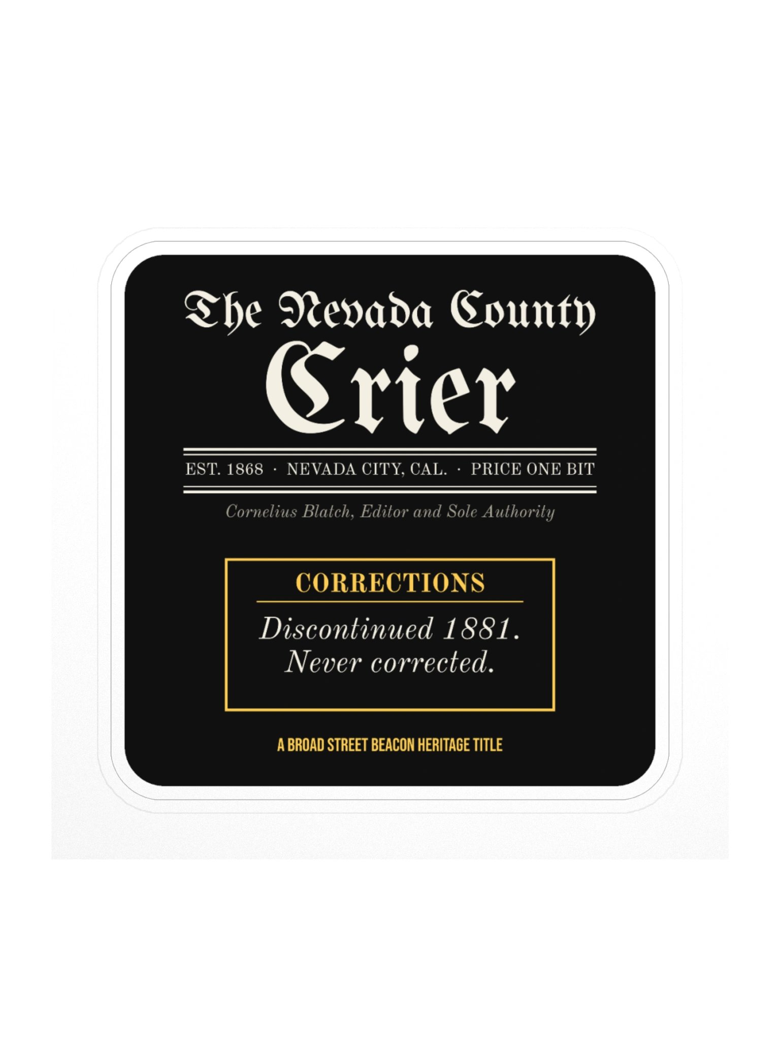 The Nevada County Crier Sticker product image (1)