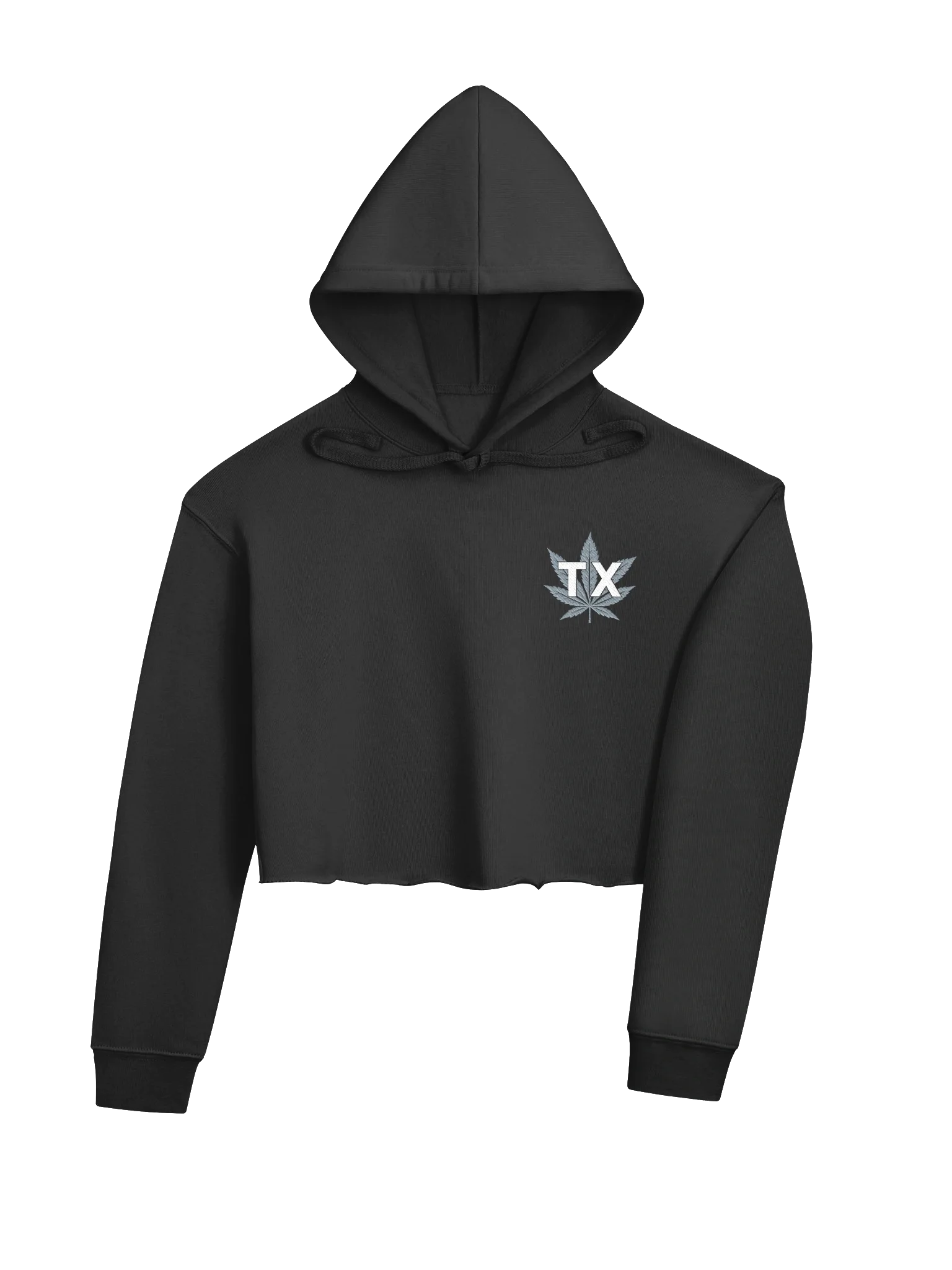 Embroidered TX Leaf Cropped Hoodie, view 4
