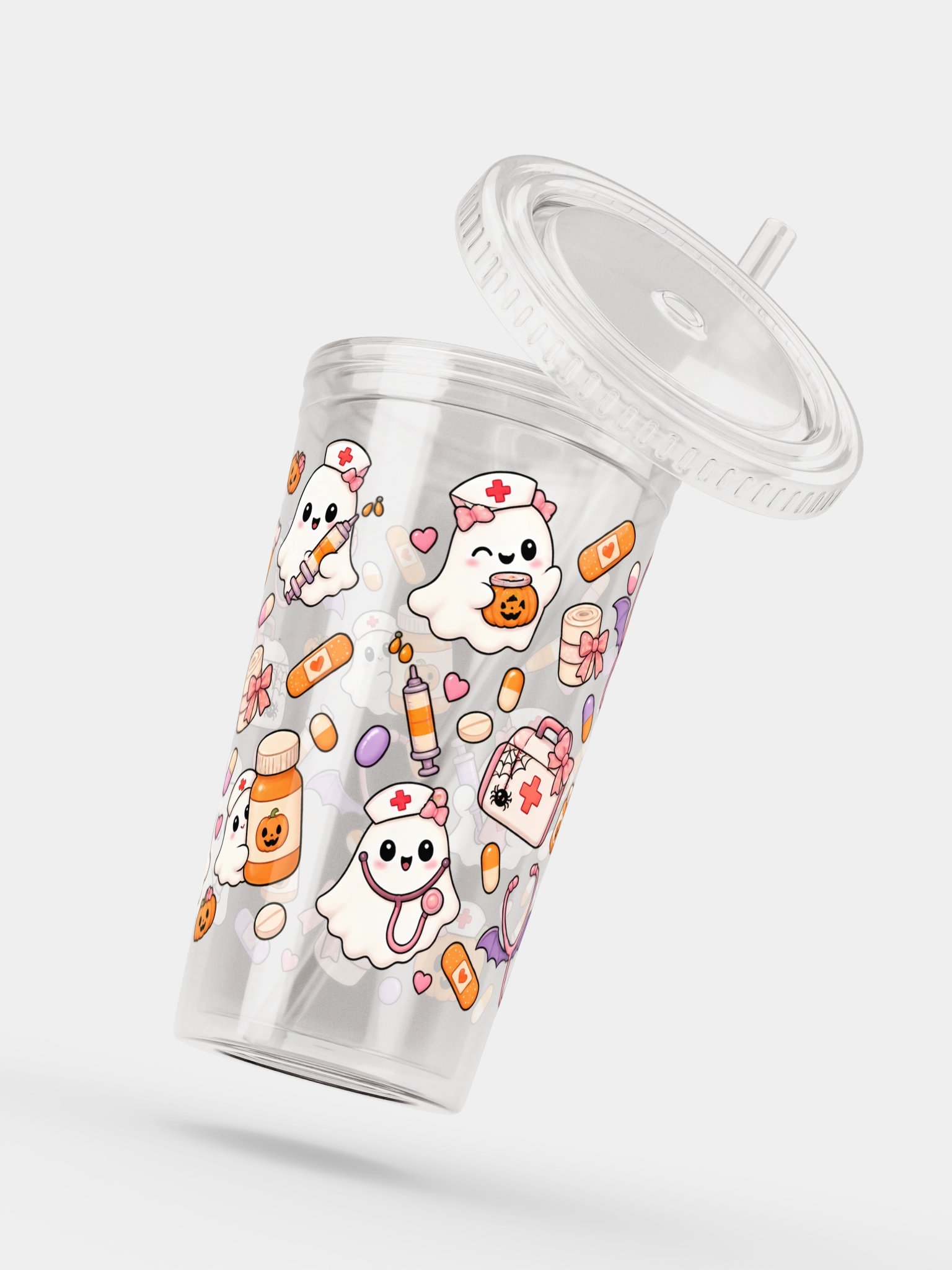 Halloween X Nurse Mashup Clear Wall Tumbler 16 Oz (473 ml) product image (5)