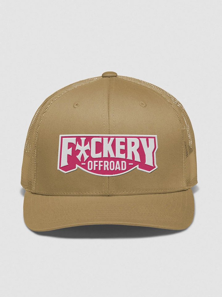 Ladies F*ckery Trucker Hat with pink logo - Clean product image (1)