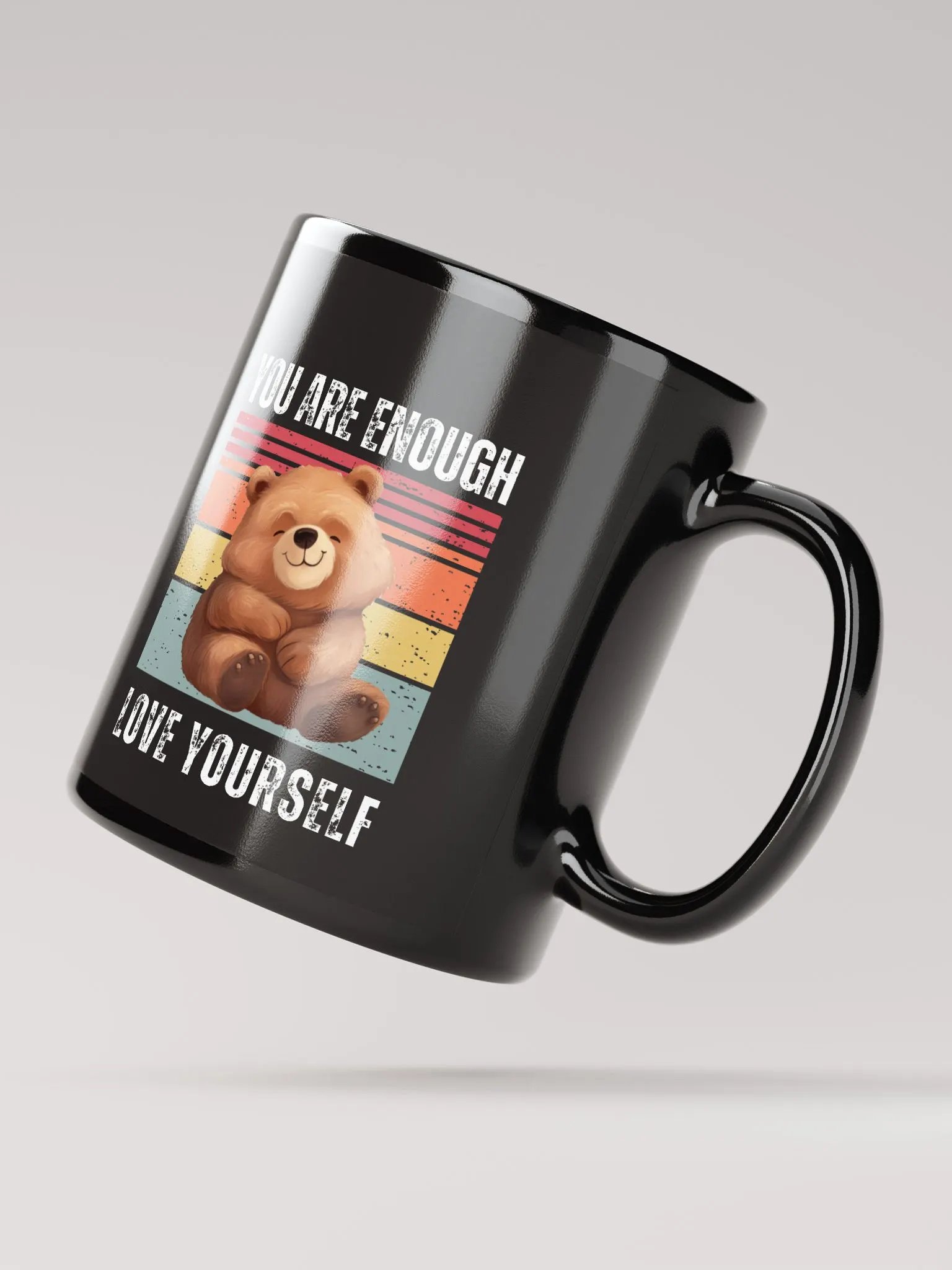 Happy Bear Hug Black Mug product image (3)