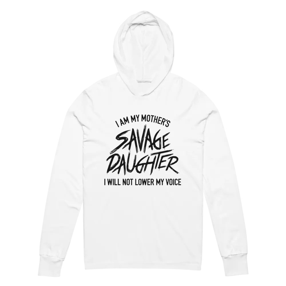 Savage Daughter Hooded Long Sleeve Tee (black print) product image (2)