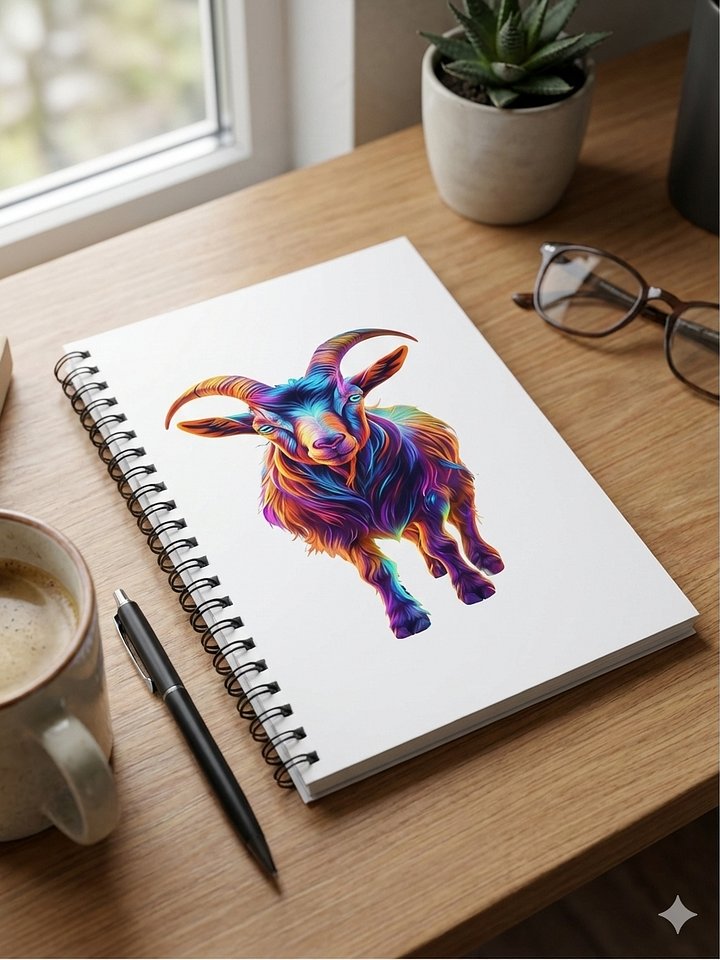 Vibrant Goat Dreams Spiral Notebook product image (1)