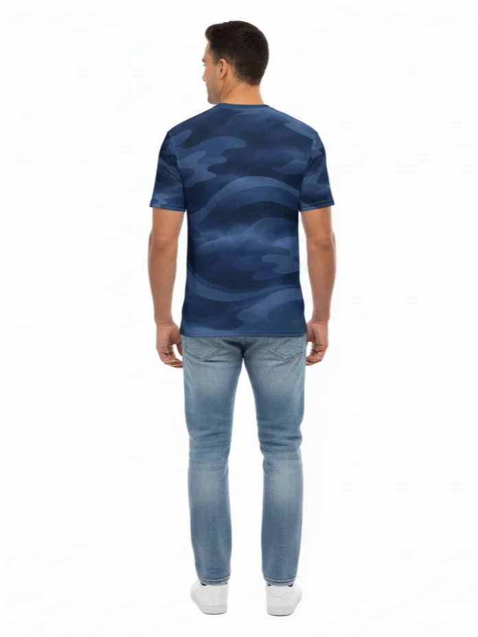 Abyssal Blue Camo Printed T-Shirt for Men product image (2)