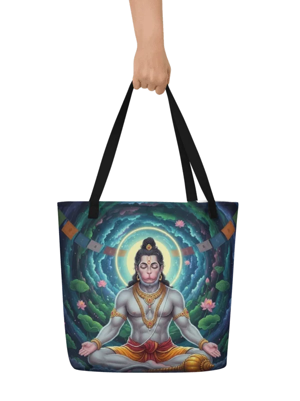 Hanuman Dhyana Tote Bag – Cosmic Meditation & Inner Strength product image (4)