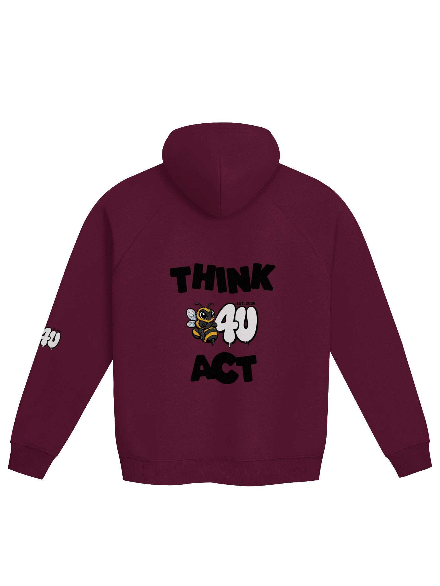THINK B4U ACT Unisex Eco Raglan Hoodie product image (6)