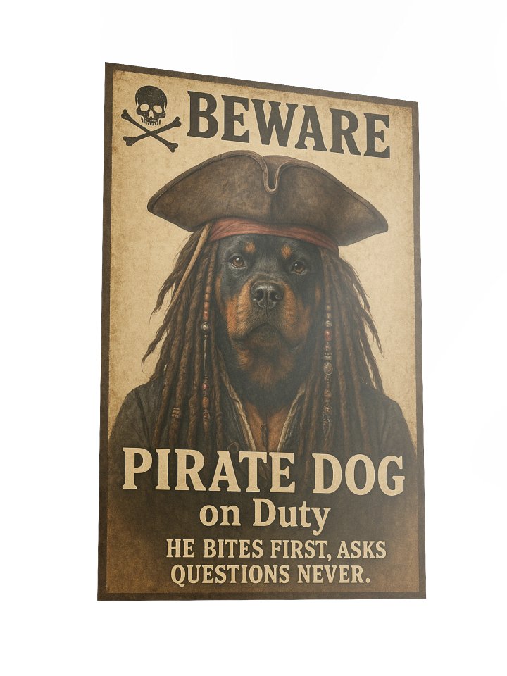 Pirate Rottweiler On Duty Poster product image (4)