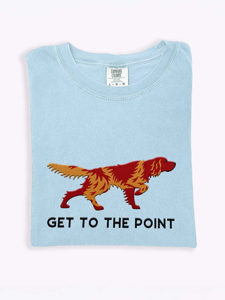 Get to the Point T-Shirt (Embroidered) of a Small Münsterländer(Liver Roan) product image (2)