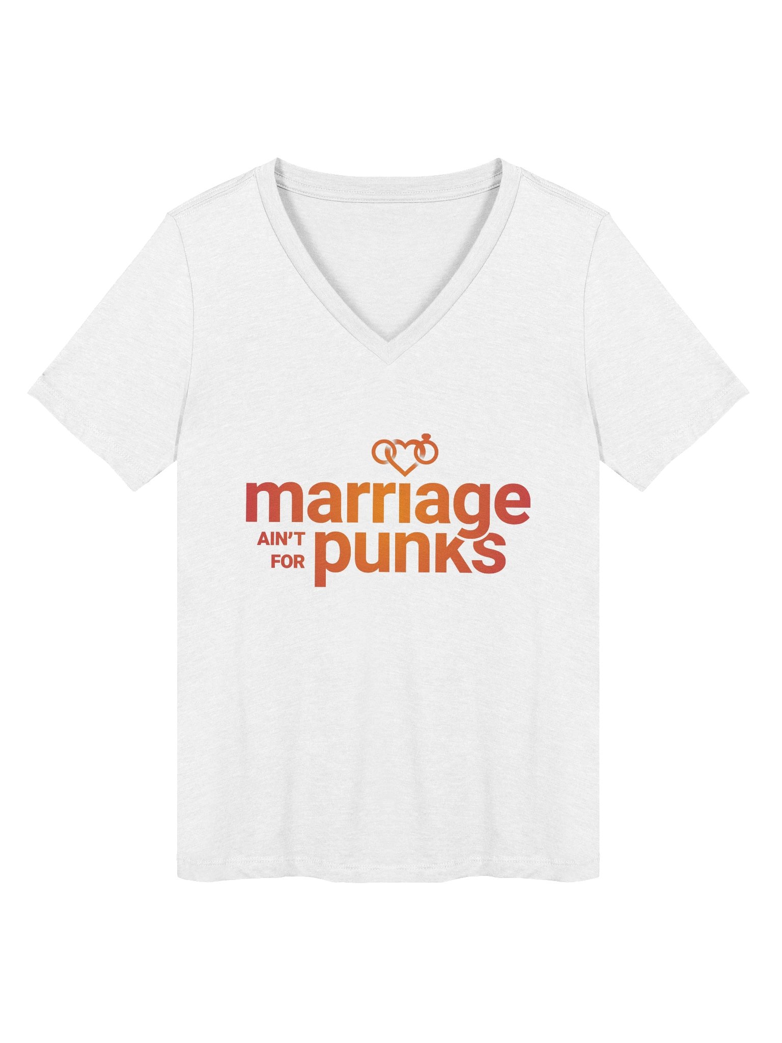 White Marriage Ain't For Punks Relaxed V-neck T-Shirt product image (1)