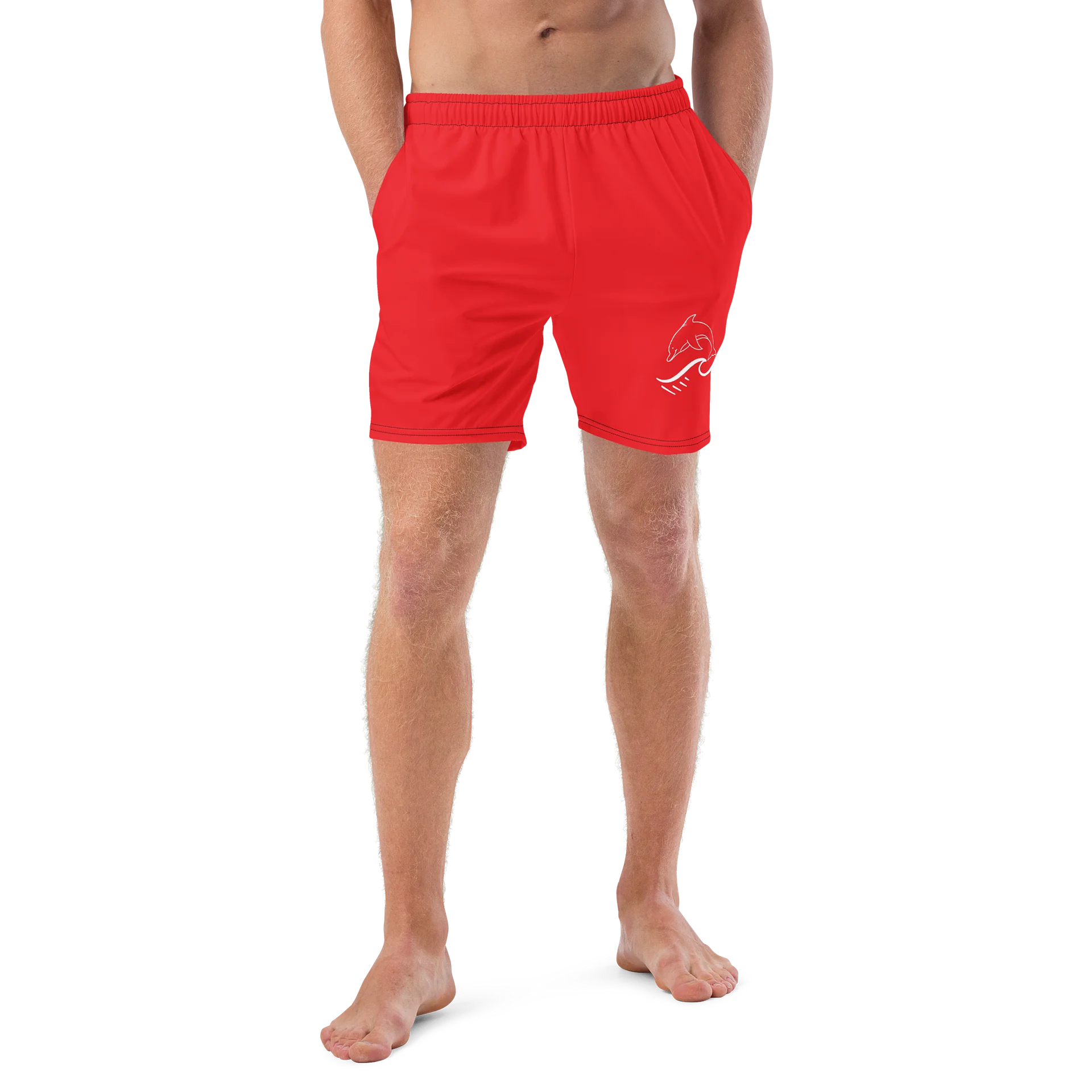 Wave Rider Dolphin Swim Trunks Red product image (2)