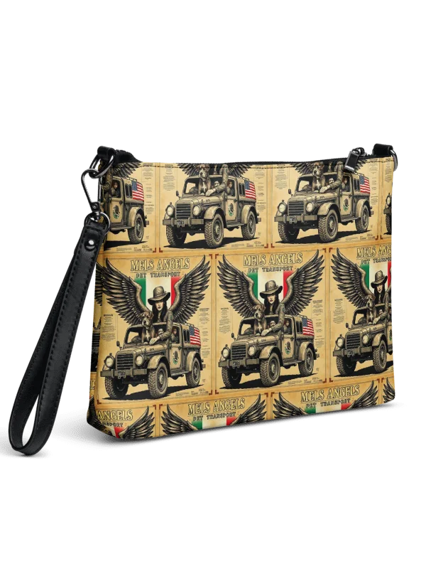 Mel’s Angels Vintage Crossbody Bag – All-Over Print Faux Leather Purse with Strap product image (9)