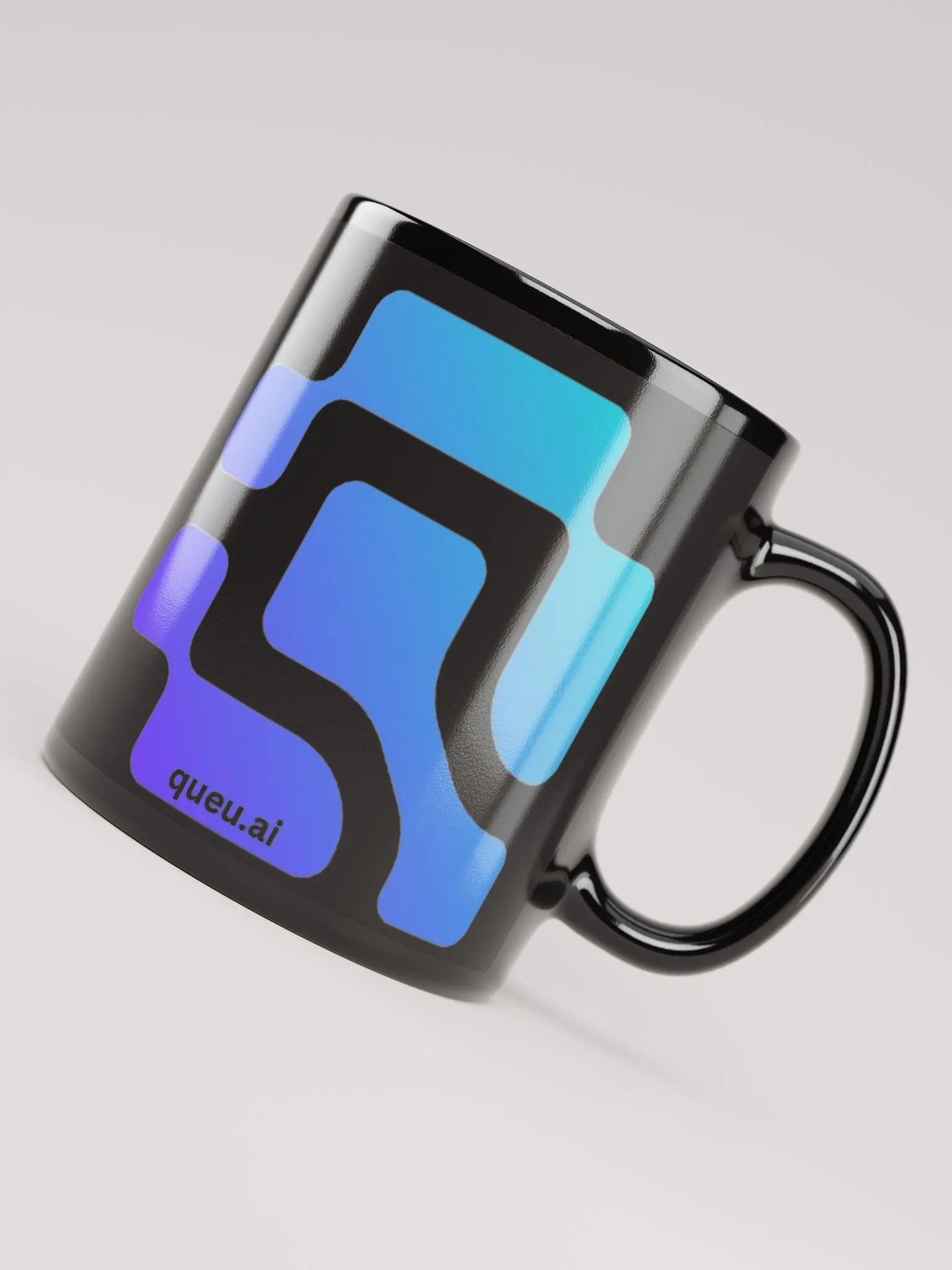 Silver Level Q Black Glossy Mug product image (4)