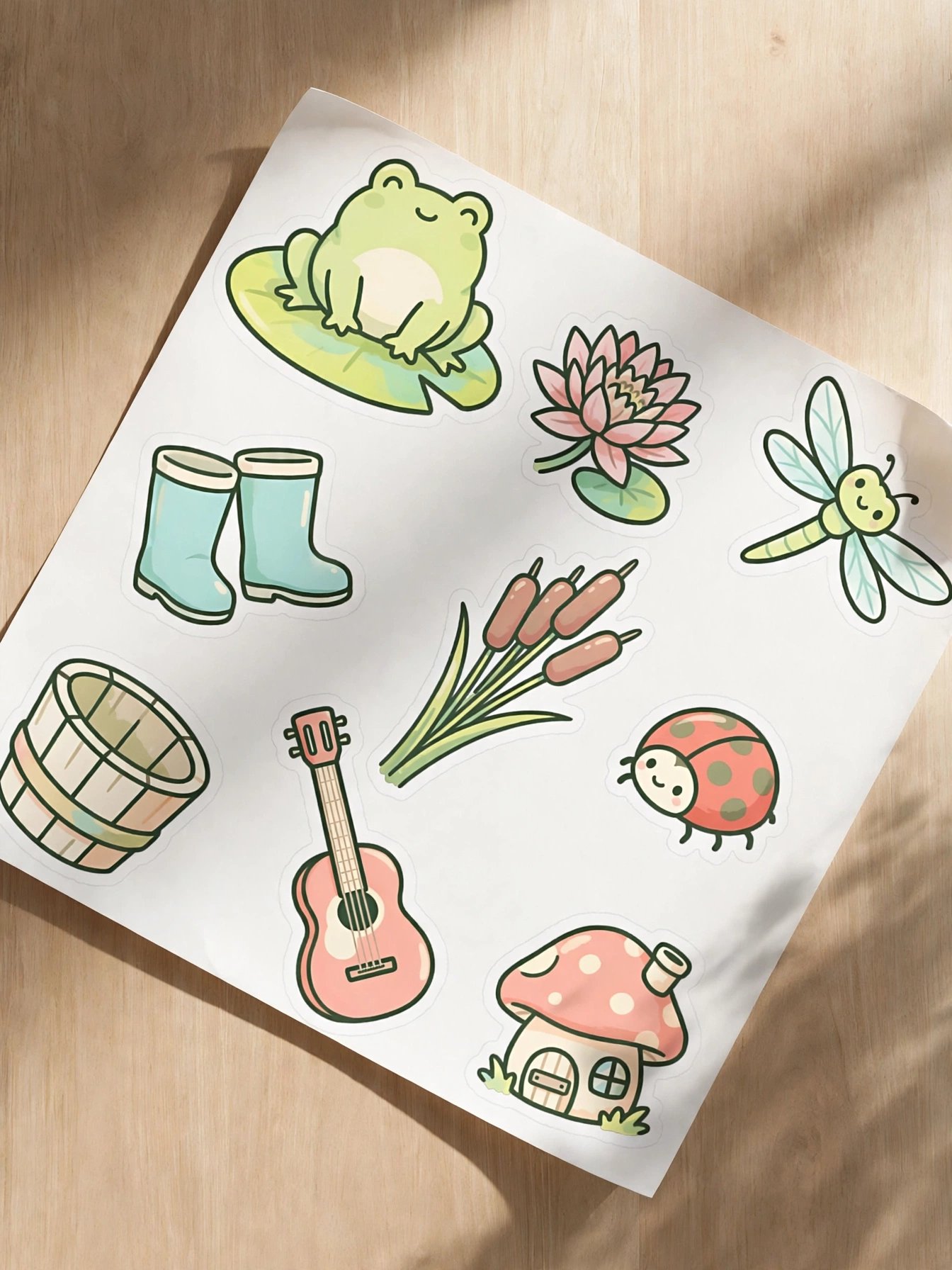 Whimsical Pastel Pond & Garden Sticker Set product image (3)