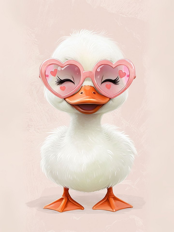 Quirky Duckling in Pink Sunglasses Poster product image (1)