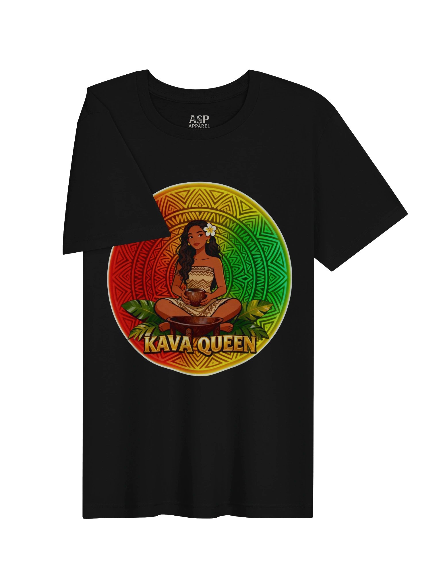 Kava Queen T-Shirt – Polynesian Island Woman Kava Art | Reggae Rasta Island Vibes Design product image (23)