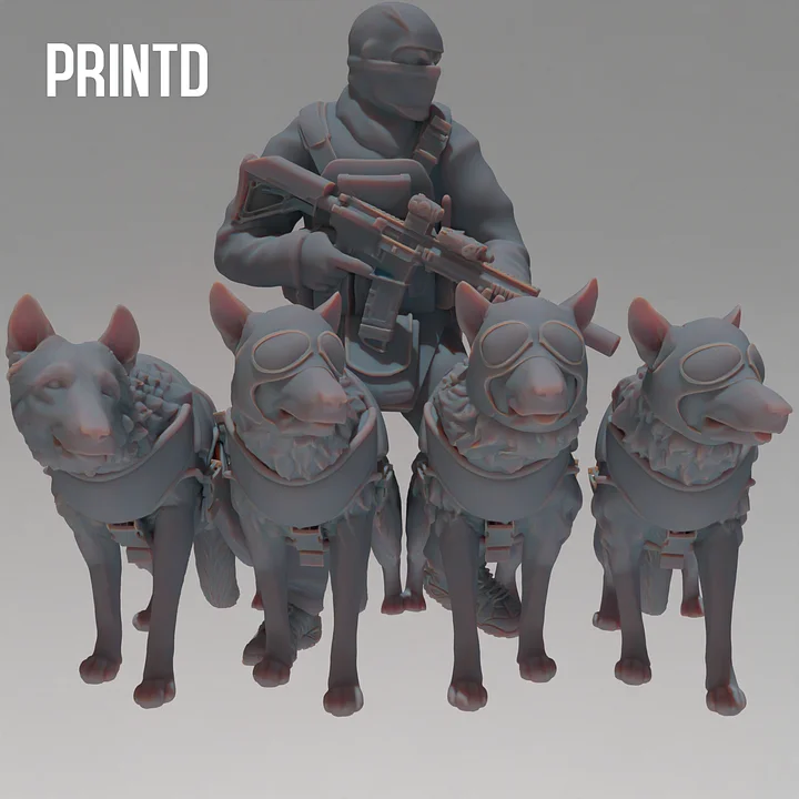 Nairobi Operator with K9 Dog Squad - Modern Warfare Wargame Hobby Resin Scale Models product image (1)