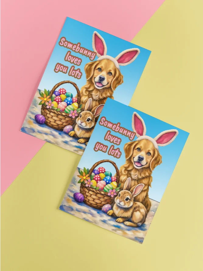 Adorable Happy Dog in Bunny Ears Greeting product image (54)
