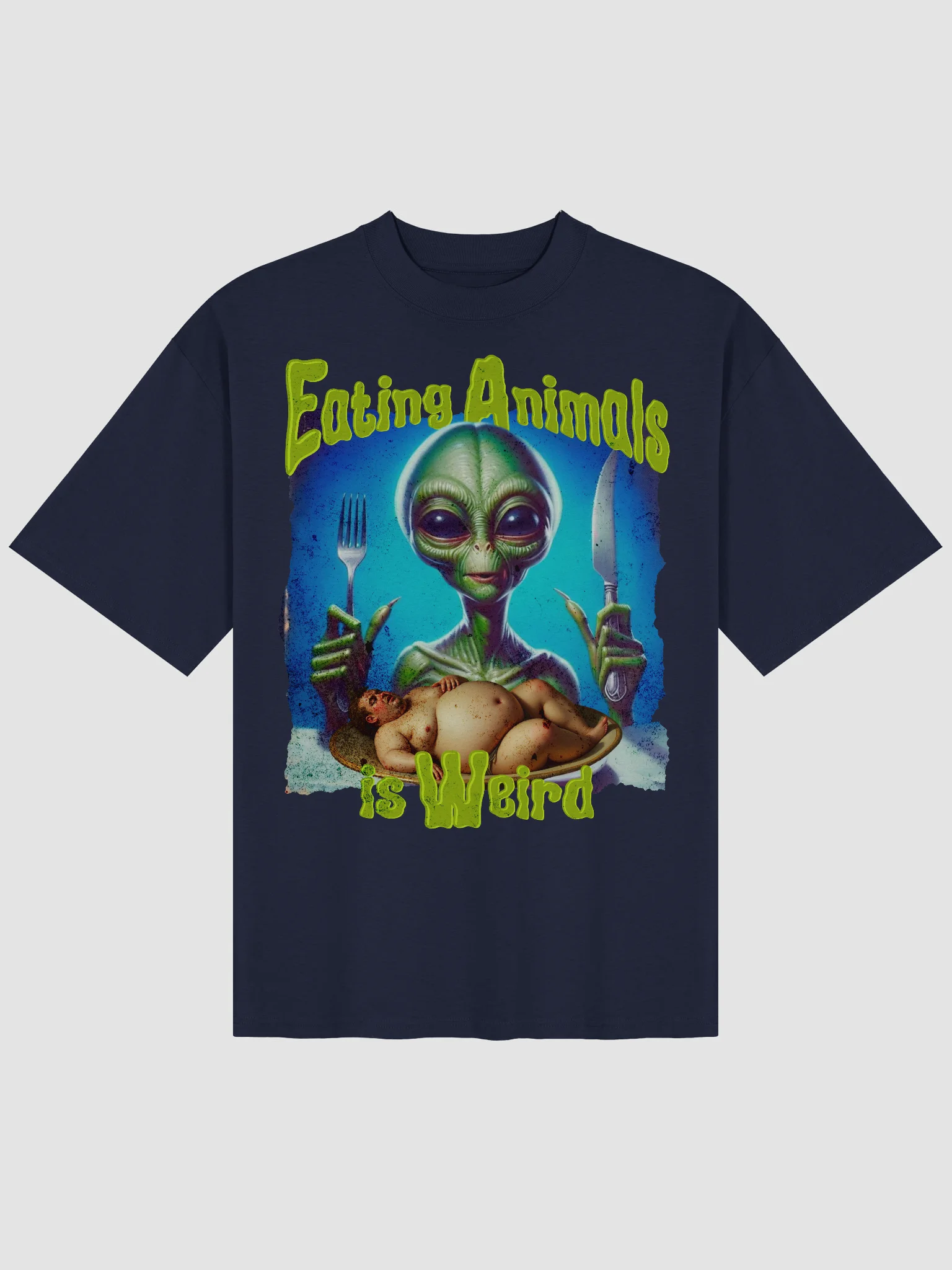 Eating Animals Is Weird Oversized Tee product image (2)