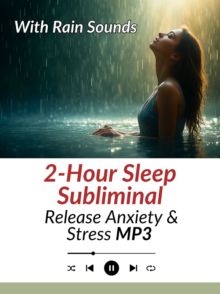 2-Hour Sleep Subliminal to Release Anxiety & Stress (Rain Sounds) | Download Audio MP3 product image (1)