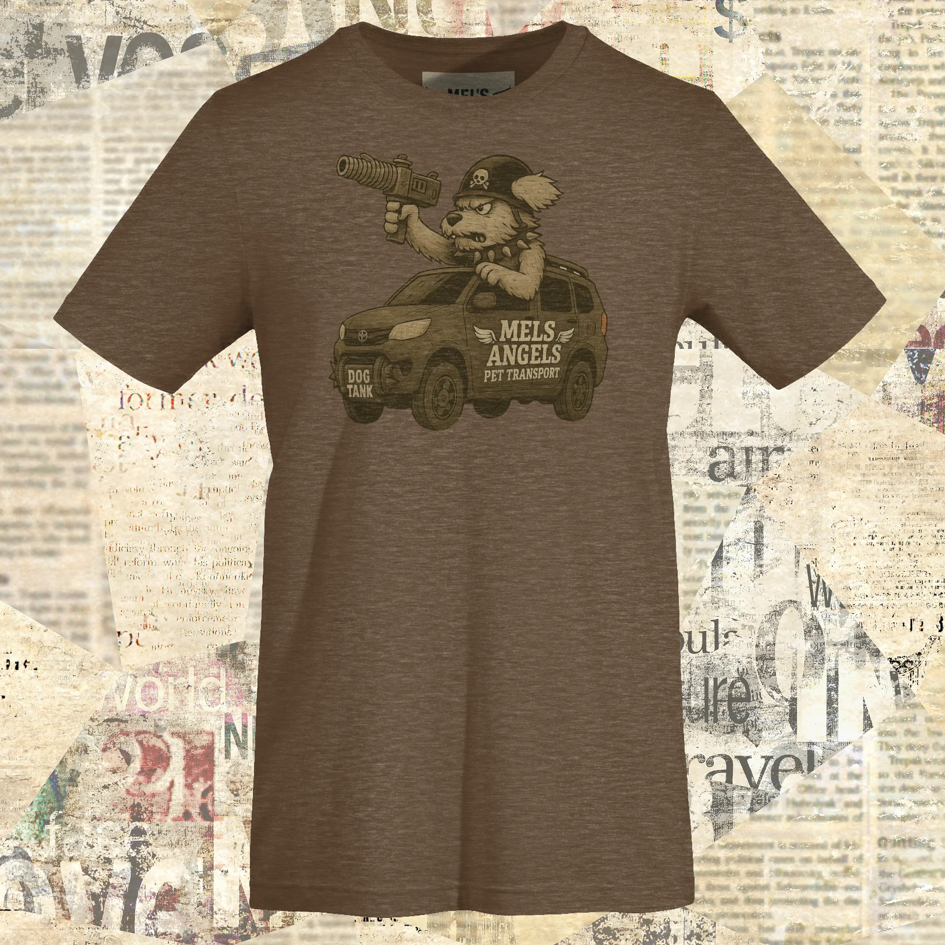 Mel’s Angels “Dog Tank” T-Shirt – Bella+Canvas Unisex Graphic Tee, Military-Style Rebel Dog Apparel product image (5)