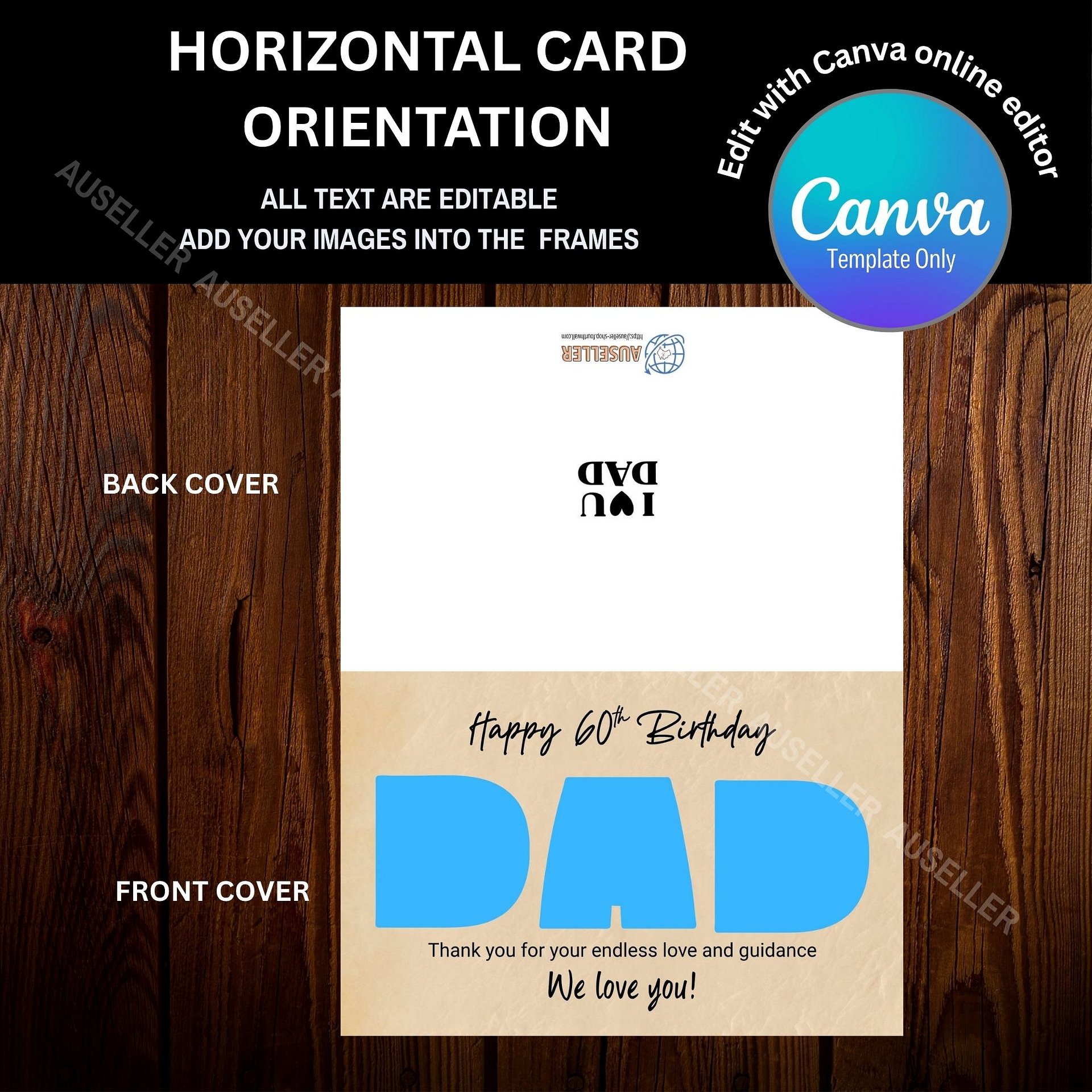 DAD Photo Card, 2 Design Set, Canva Template product image (5)