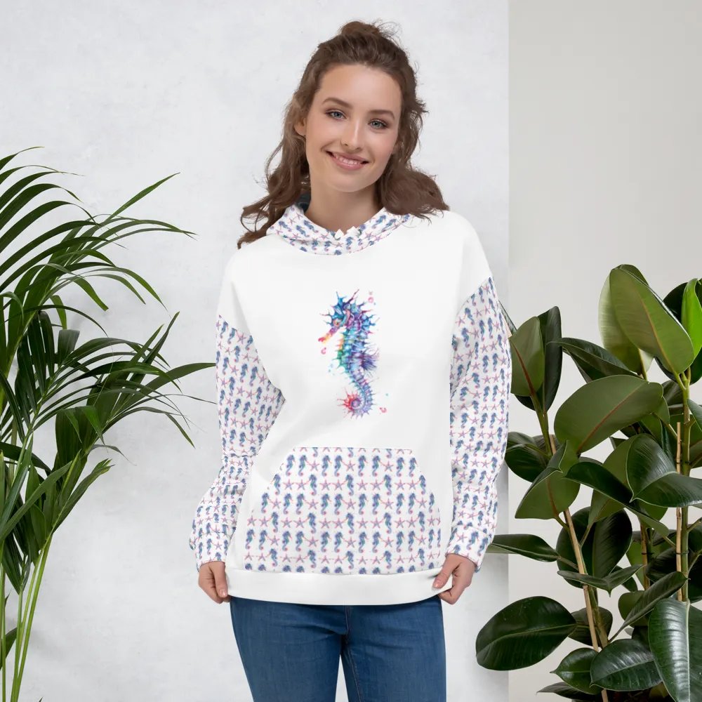 Vibrant Watercolour Seahorse Dreams Hoodie product image (8)