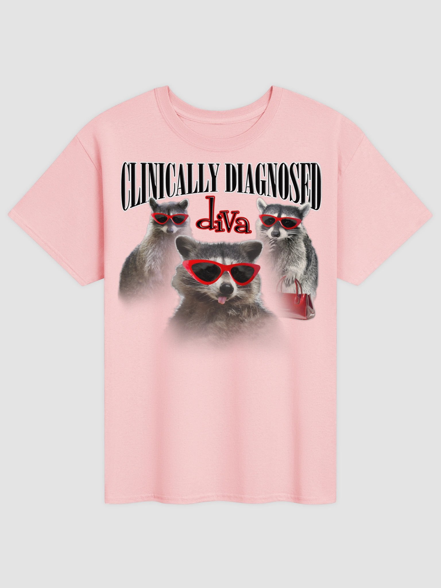 Clinically diagnosed diva - Raccoon T-shirt product image (29)