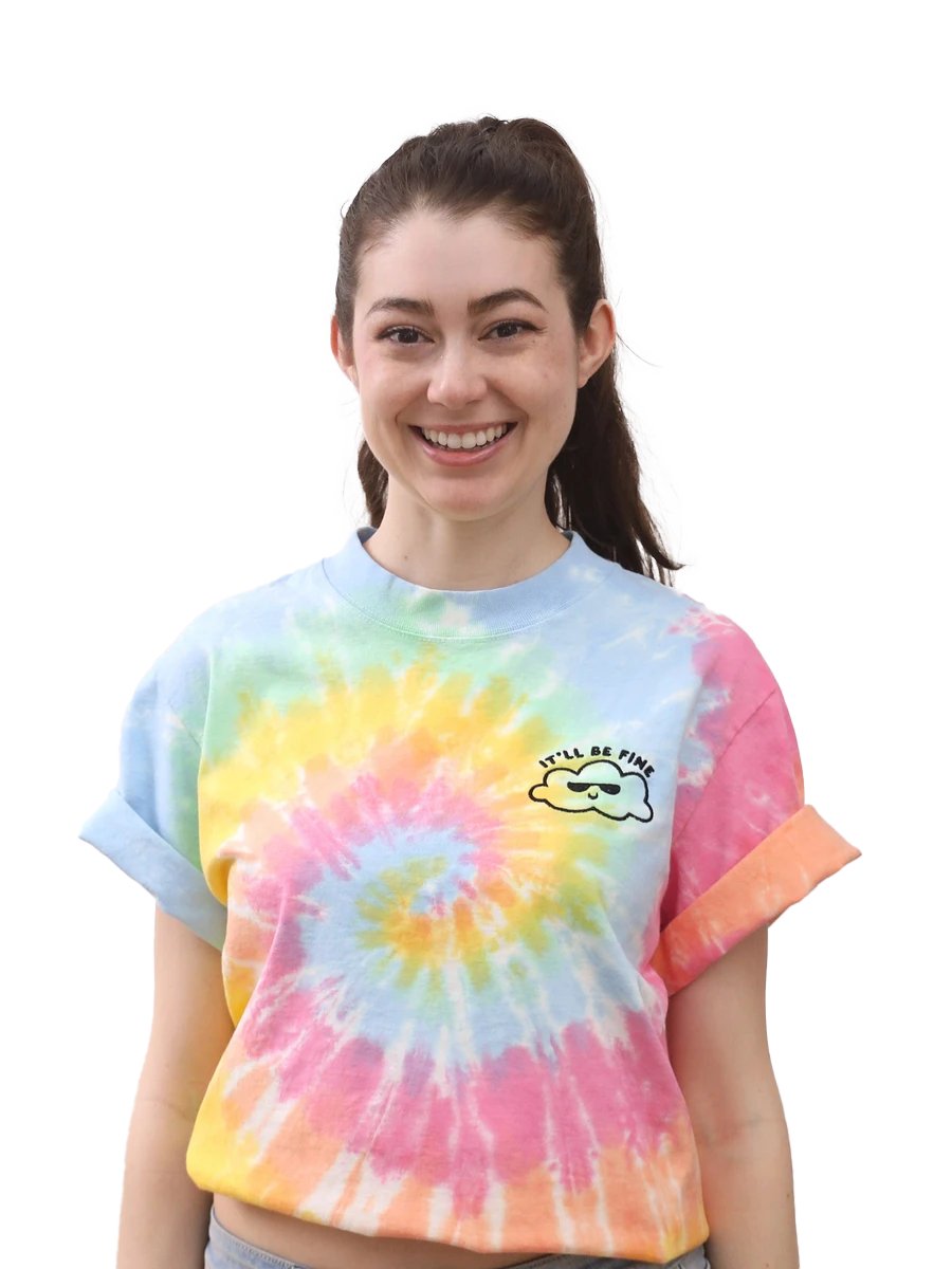 It'll Be Fine Tie Dye Tee - pastel (embroidered) product image (1)