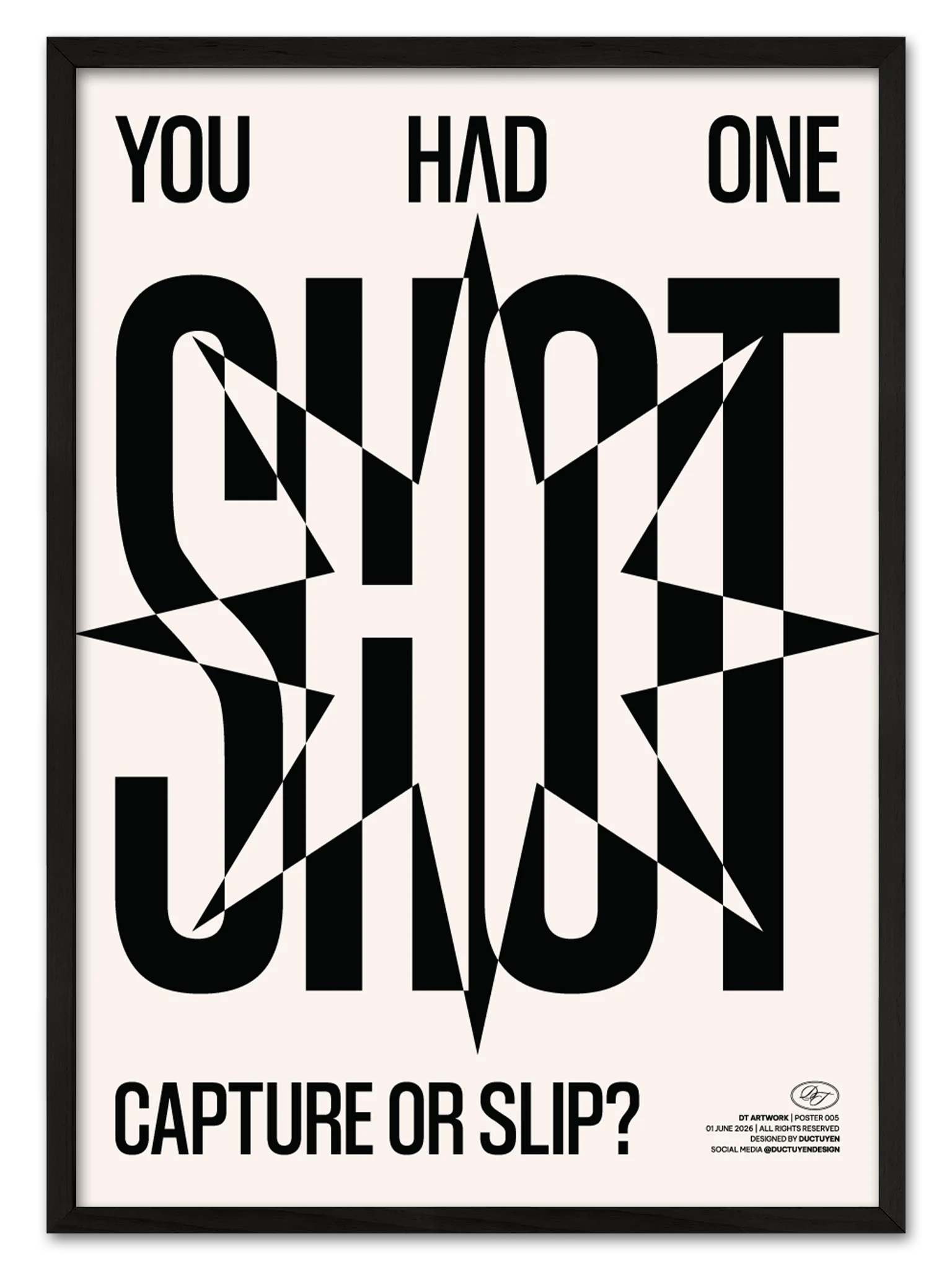 "ONE SHOT" Typography Framed Poster product image (1)