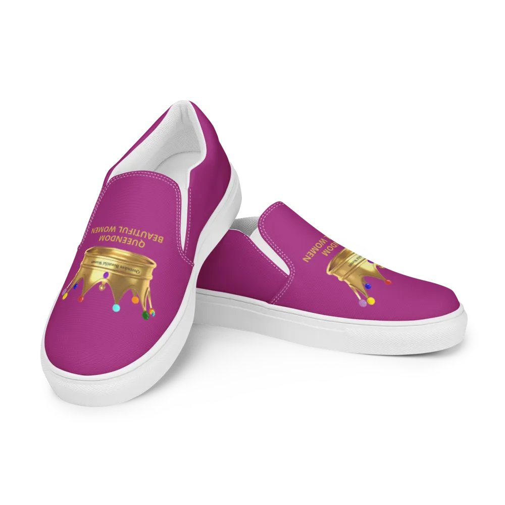 Queendom Beautiful Women Crown Canvas Shoes /Fuchsia (TM) product image (3)