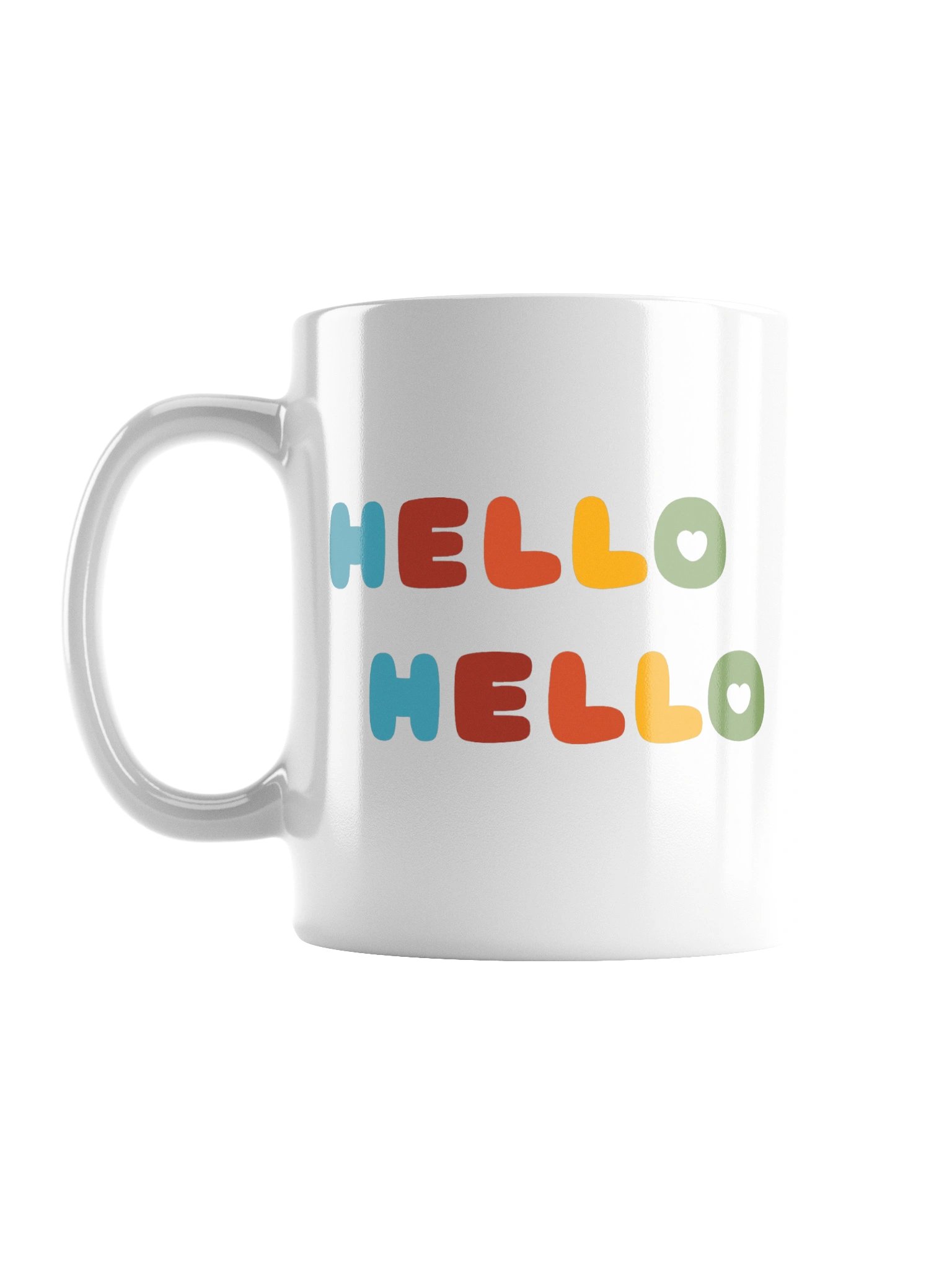 Hello Hello (Rainbow Text) White Glossy Mug product image (1)
