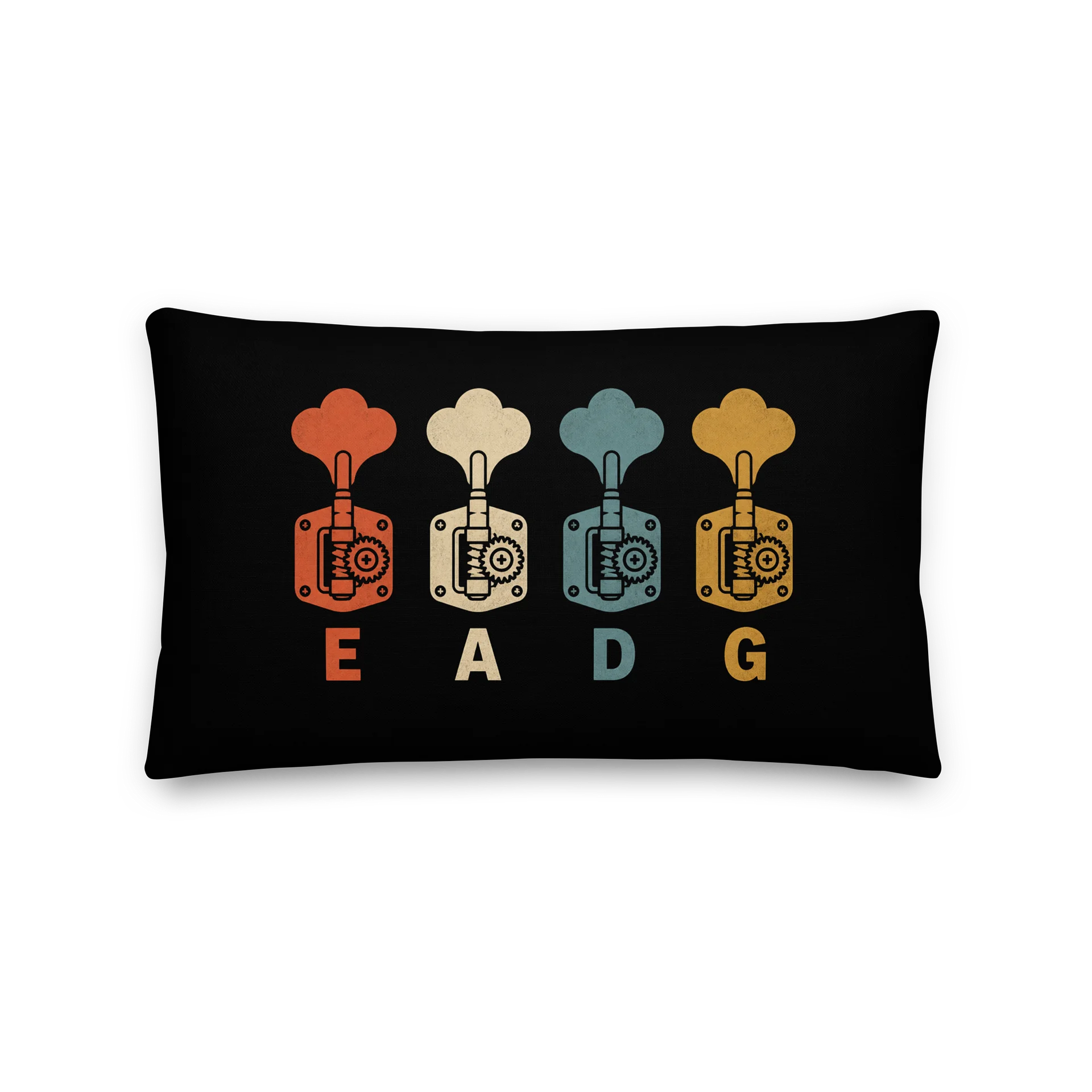 Vintage Bass Tuning Pegs Lumbar Pillow - EADG Retro Design product image (1)