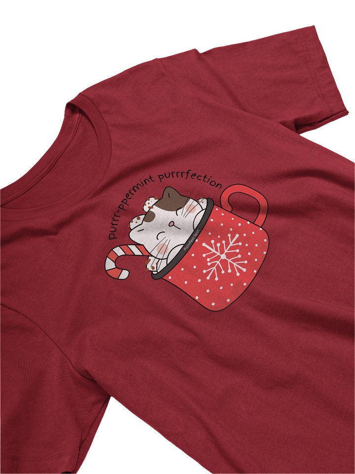 Purrr-ppermint Purrrfection Holiday Cat T-Shirt product image (1)