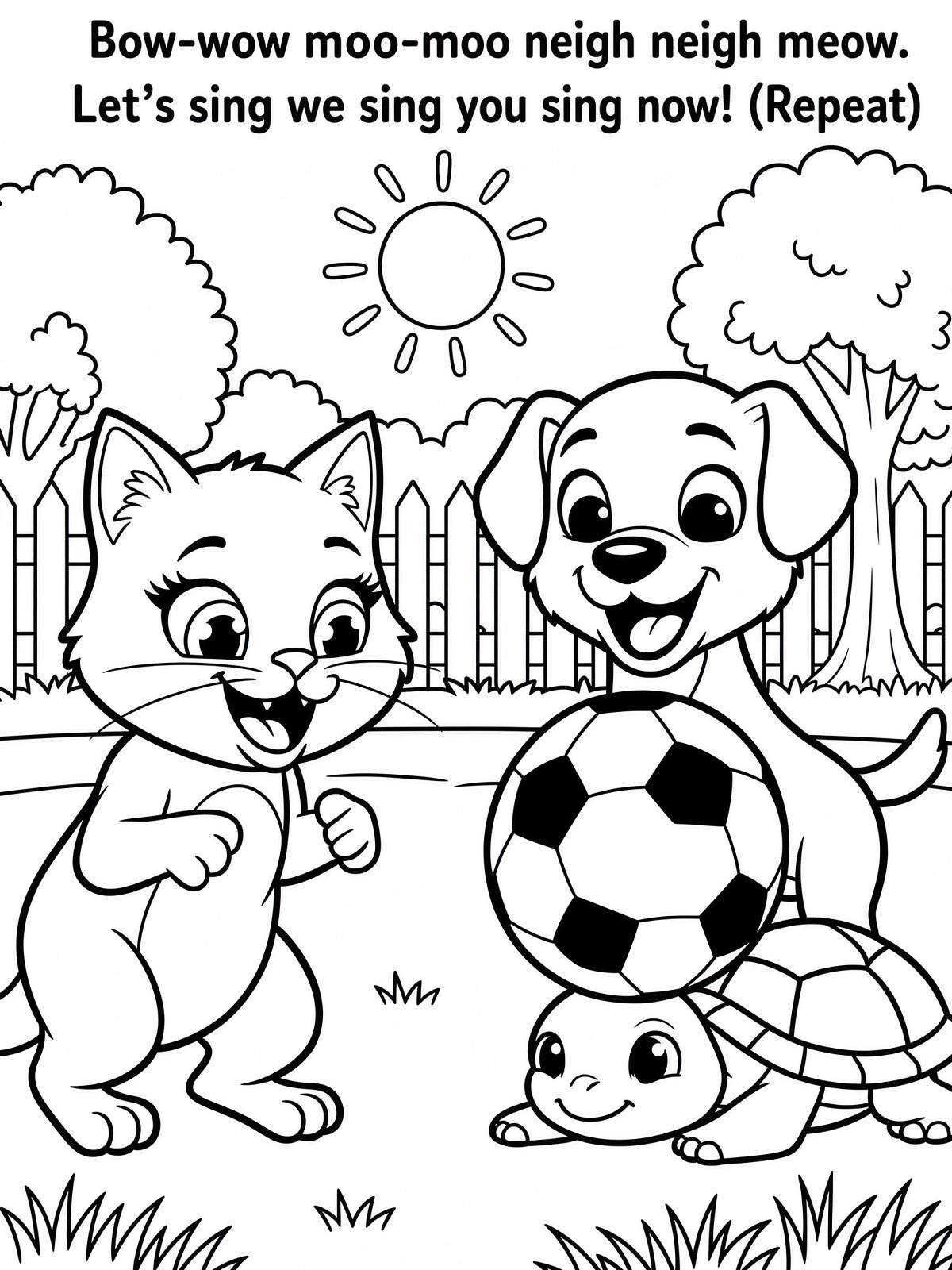 Sing A Rhyme Time 30 Page Farm Animal Cartoon Nursery Rhyme Coloring Page Bundle with Song Lyrics Printed on Each Page | Variety Pack for All Ages | Instant Digital Download | Printable PDF Format product image (4)