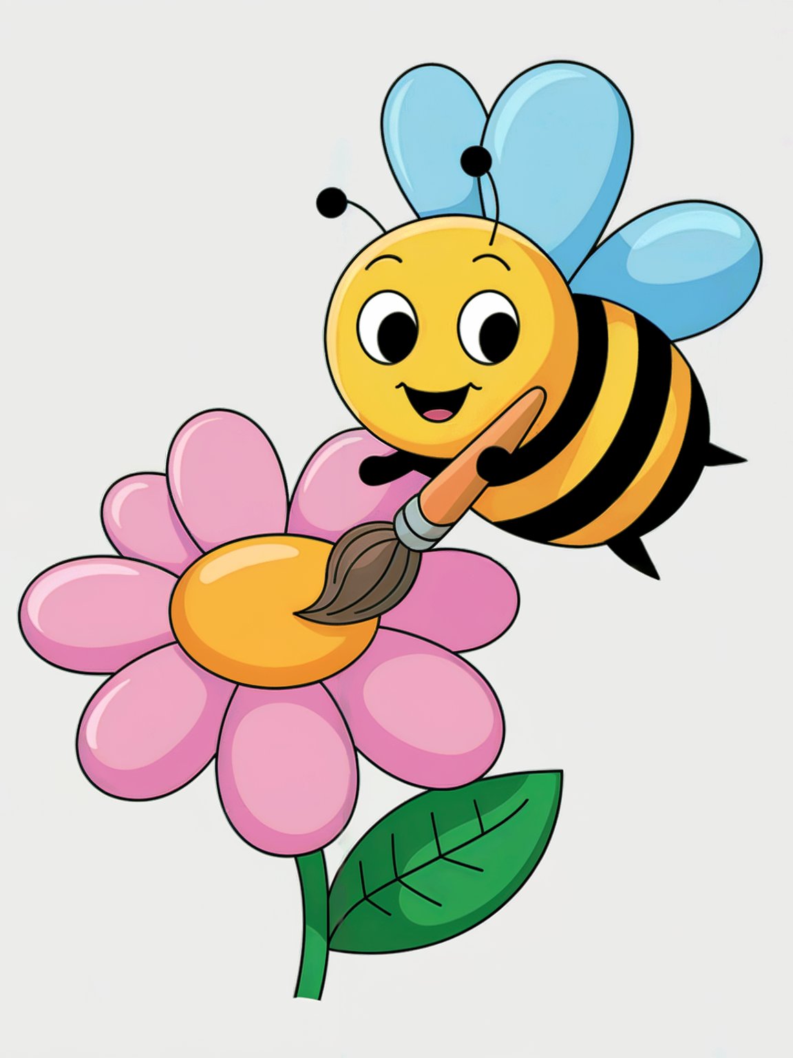 Cute Bee Coloring Pages | 20 Kawaii Bee Designs | Black & White + Colored product image (3)