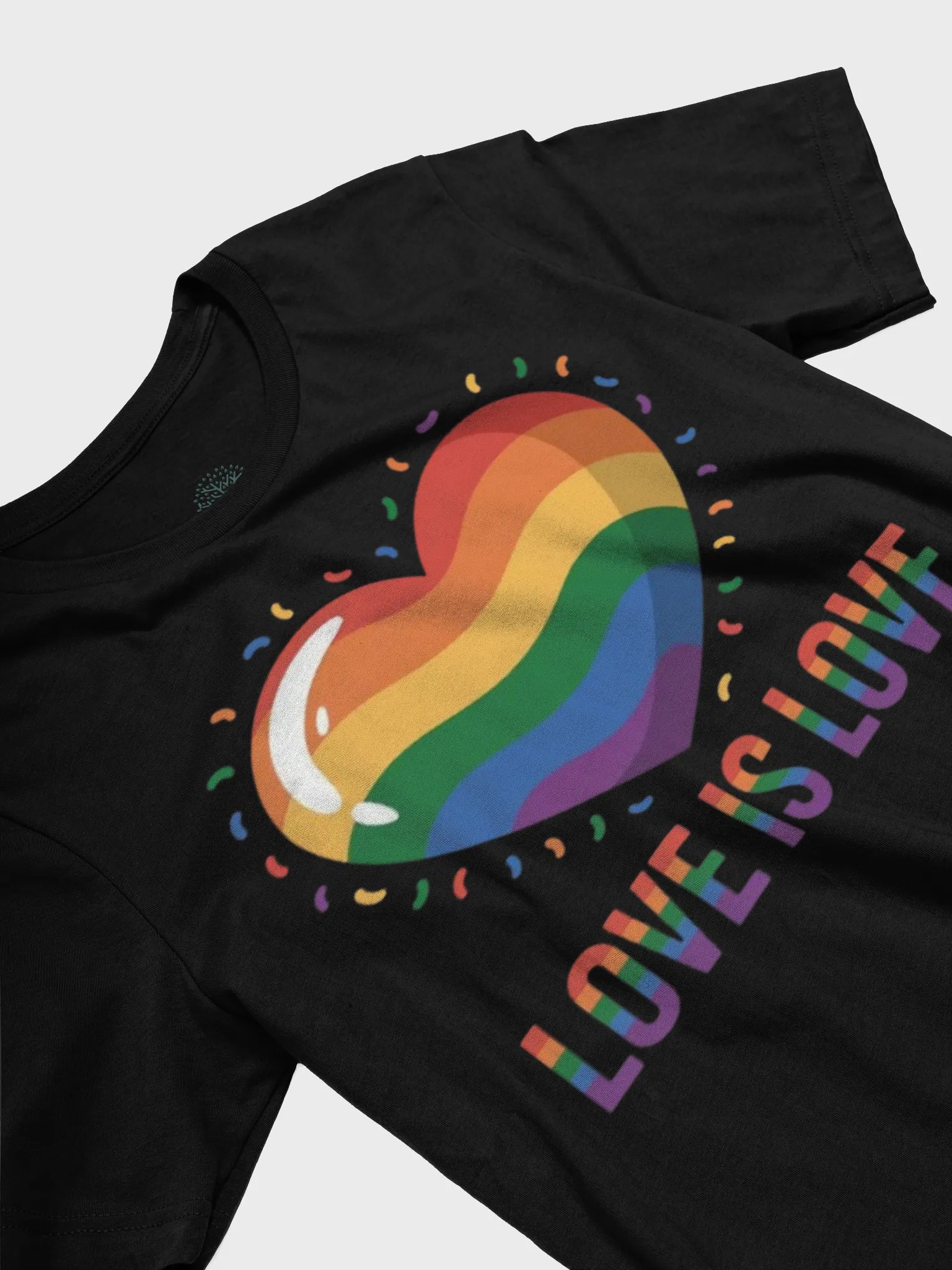 Graphic Grove Unisex Love Is Love Rainbow Heart T-Shirt - Pride Collection product image (3)