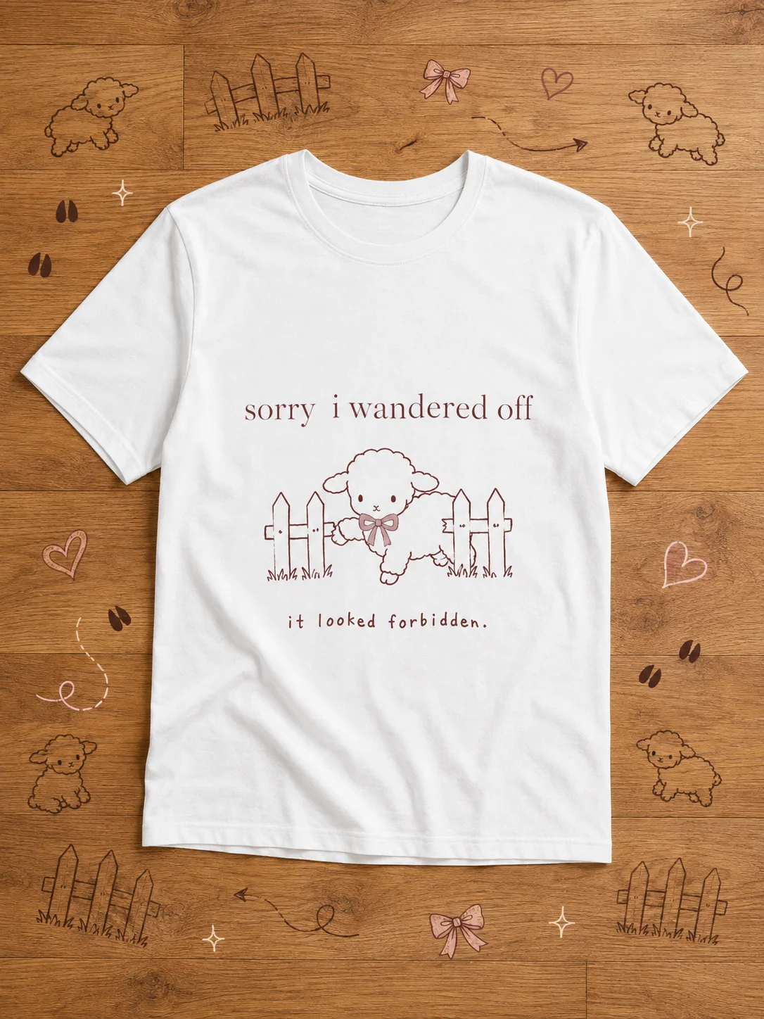 Sorry I Wandered Off Tee | Kawaii Cheeky Graphic Tee product image (1)