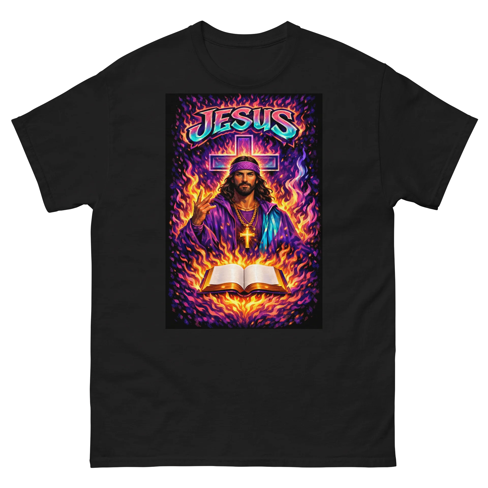 Neon Jesus Fire & Cross Tee product image (2)