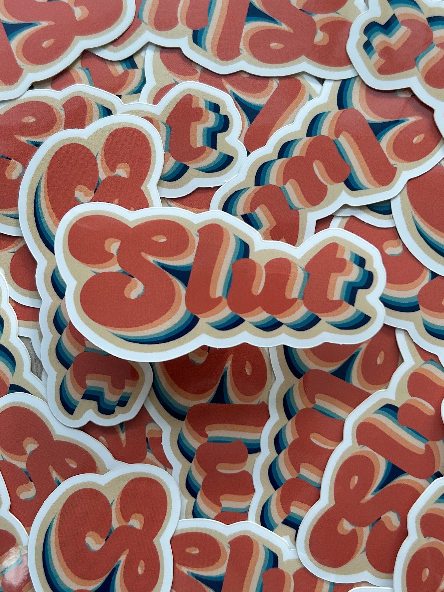 Slut Glossy Vinyl Sticker | Sex positive stickers great for laptops, bottles, Notebooks, bachelor or bachelorette parties product image (2)