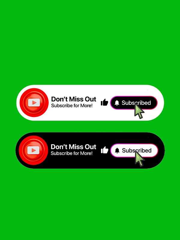 Modern YouTube Subscribe Button Green Screen product image (1)