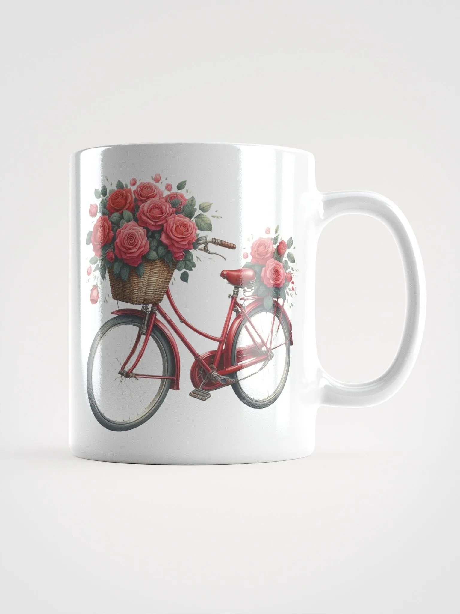 Roses & Bicycles White Mug product image (1)