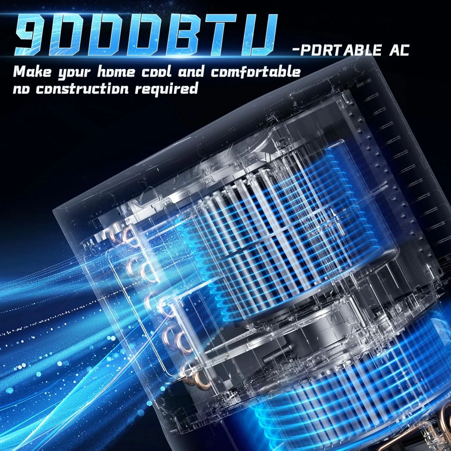 9000 BTU Portable Air Conditioner with Dehumidifier, Fan, Sleep Mode & Remote Control product image (7)