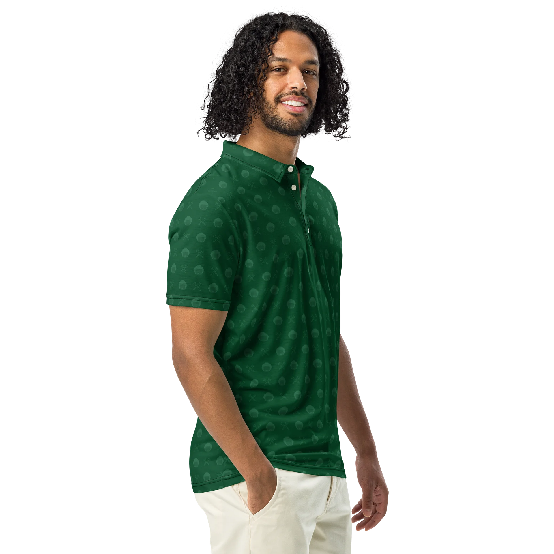 Golf Pattern Forest Green Printed Polo product image (1)