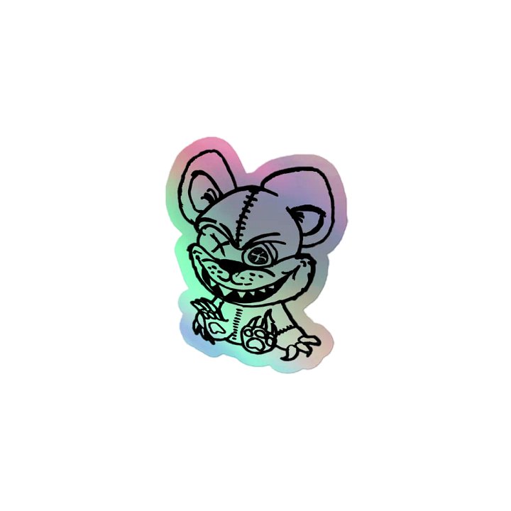 Evil Bear Holo Sticker / Trimmed product image (1)